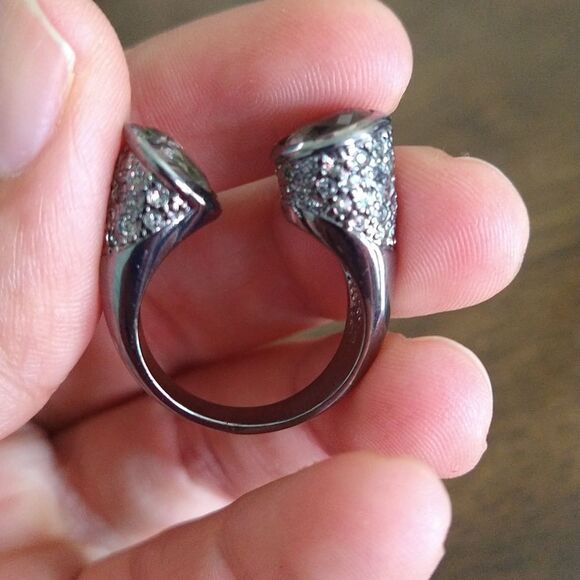 Black CZ Wrap Ring size 8 - Picture 6 of 6